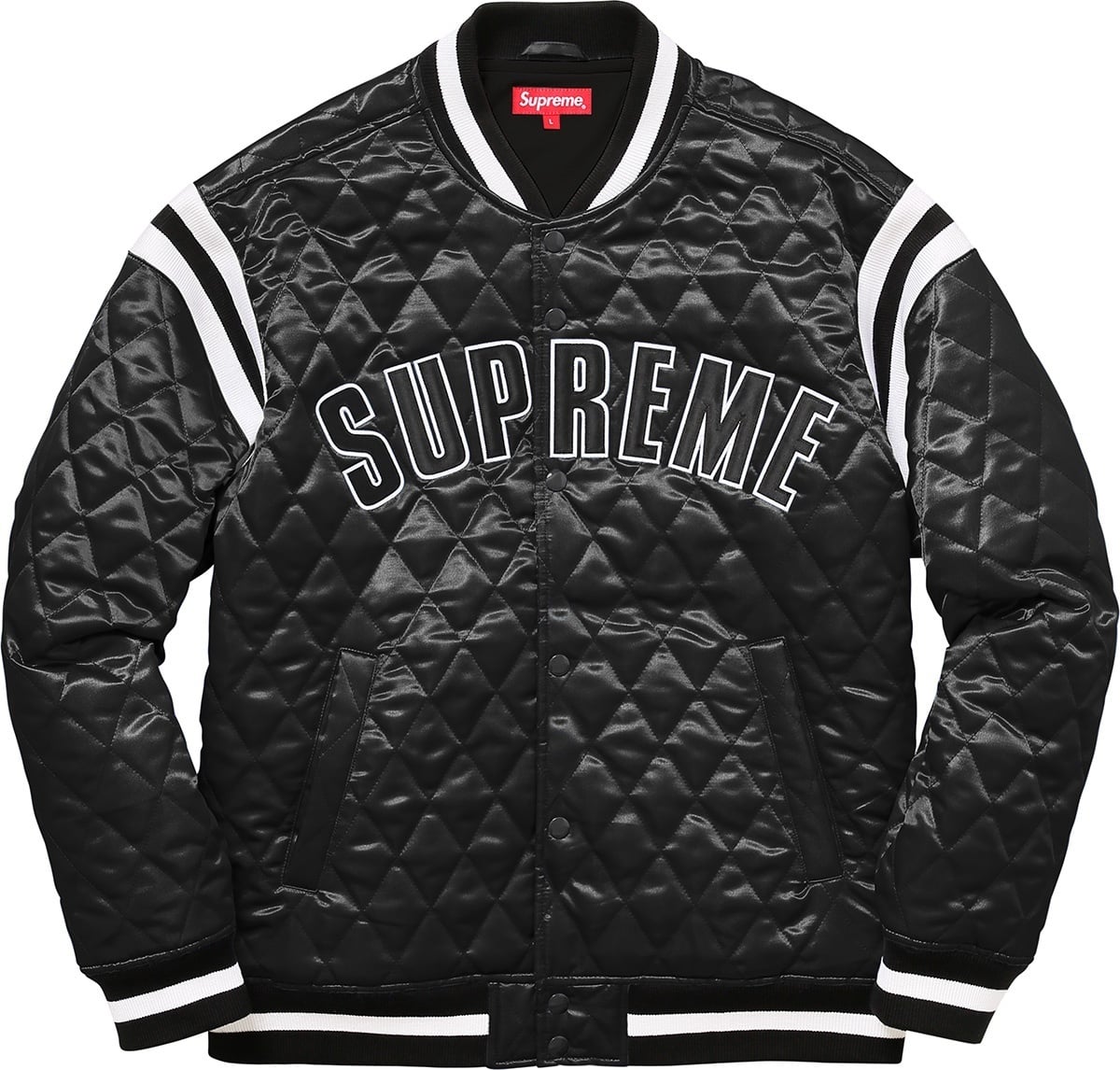 Quilted Satin Varsity Jacket view 4